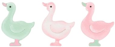 Wooden Goose 3,5 cm w/Double-sided Sticker 24 pcs