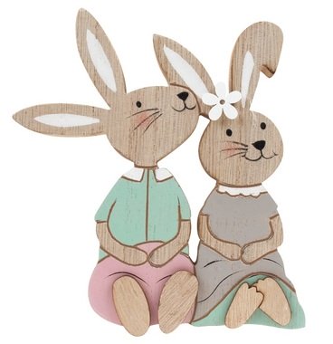 Standing Wooden Rabbits 12 cm 