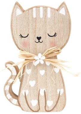 Standing Wooden Cat 15 cm