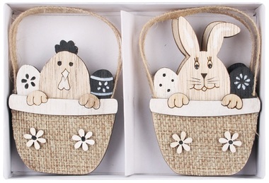 Wooden Basket 8,5 cm, 4 pcs