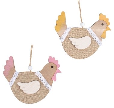 Hanging Wooden Hen 13 cm 