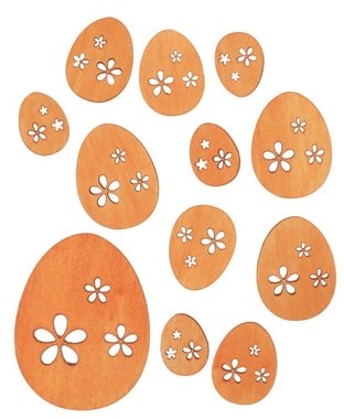 Wooden Eggs Mix of Sizes, 12 Pcs 