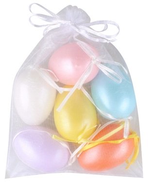 Hanging Eggs 6 cm, 6 pcs in Organza Bag 