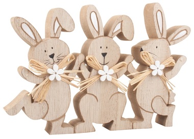 Standing Wooden Rabbits 18 x 12 cm 