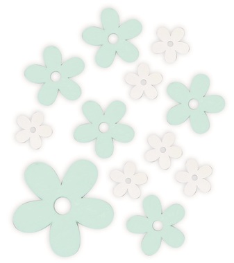 Wooden Flowers, Mixed Sizes 12 pcs