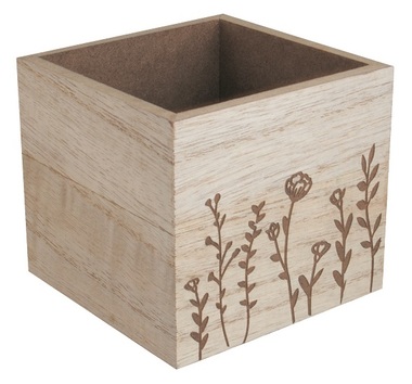 Wooden Flower Pot 10 x 9 x 10 cm