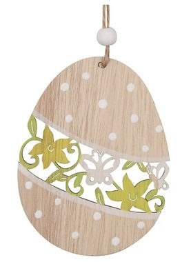 Wooden Egg Carved for hanging 10 cm