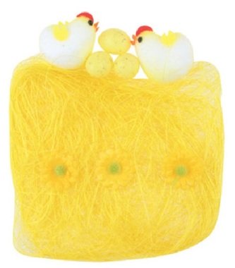 Sisal with Decorations 13 x 12 cm Bag, Yellow