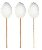 Decoration on Stick White Egg,6 cm+stick, 12 pcs