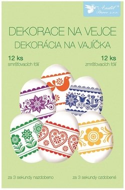 Egg Shrink Wraps 12 pcs, Folk Pattern