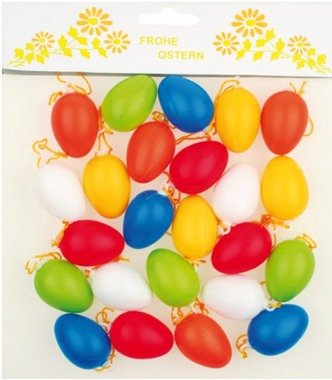 Plastic Eggs 4 cm, 24 pcs assorted