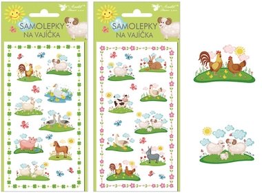 Egg Gel Stickers 19 x 9 cm, Animal design