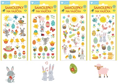 Egg Gel Stickers 9 x 19 cm, Happy Easter