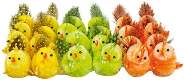 Easte Chickens Colorful 5 cm, 24 pcs 