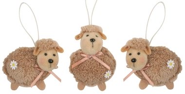 Hanging Brown Plush Sheep 8 cm 