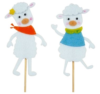 Sheep on Stick 11 cm + Stick 