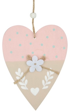 Hanging Wooden blue Heart 14 cm