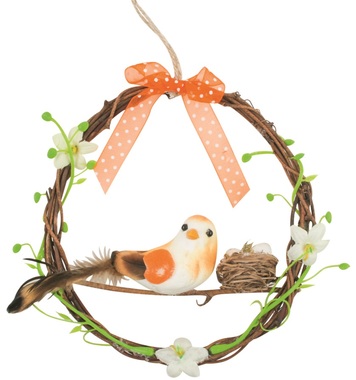 Hanging Bird in Nest 14 cm    