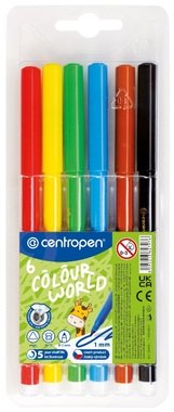 Colored Markers, 6 pcs