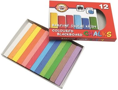 Colored School Chalks, 12 pcs