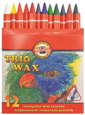 Colorful School Wax Crayons, 12 pcs