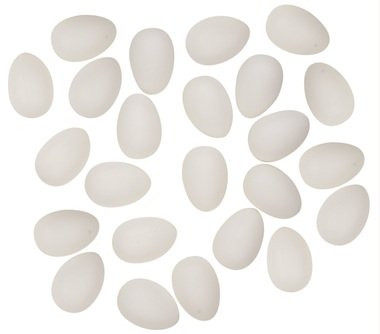 Plain white Plastic Eggs 4 cm, 24 pcs in Polybag