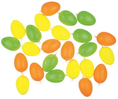 Hanging Plastic Eggs 4 cm, 24 pcs in Bag